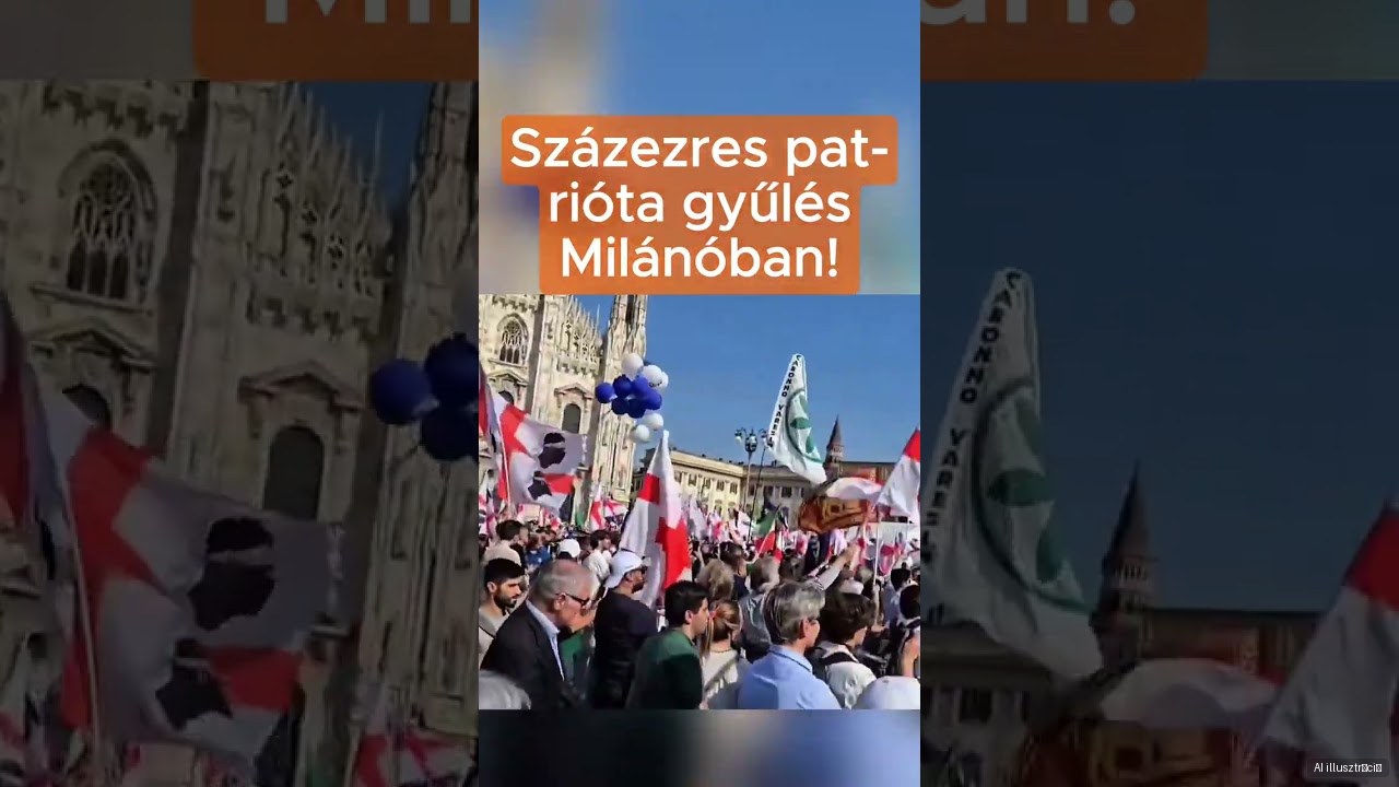 Százezres patrióta gyűlés Milánóban: Brüsszel ellen tüntettek