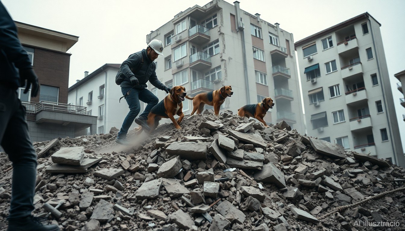Romok alatt: összedőlt egy négyemeletes épület Székesfehérváron